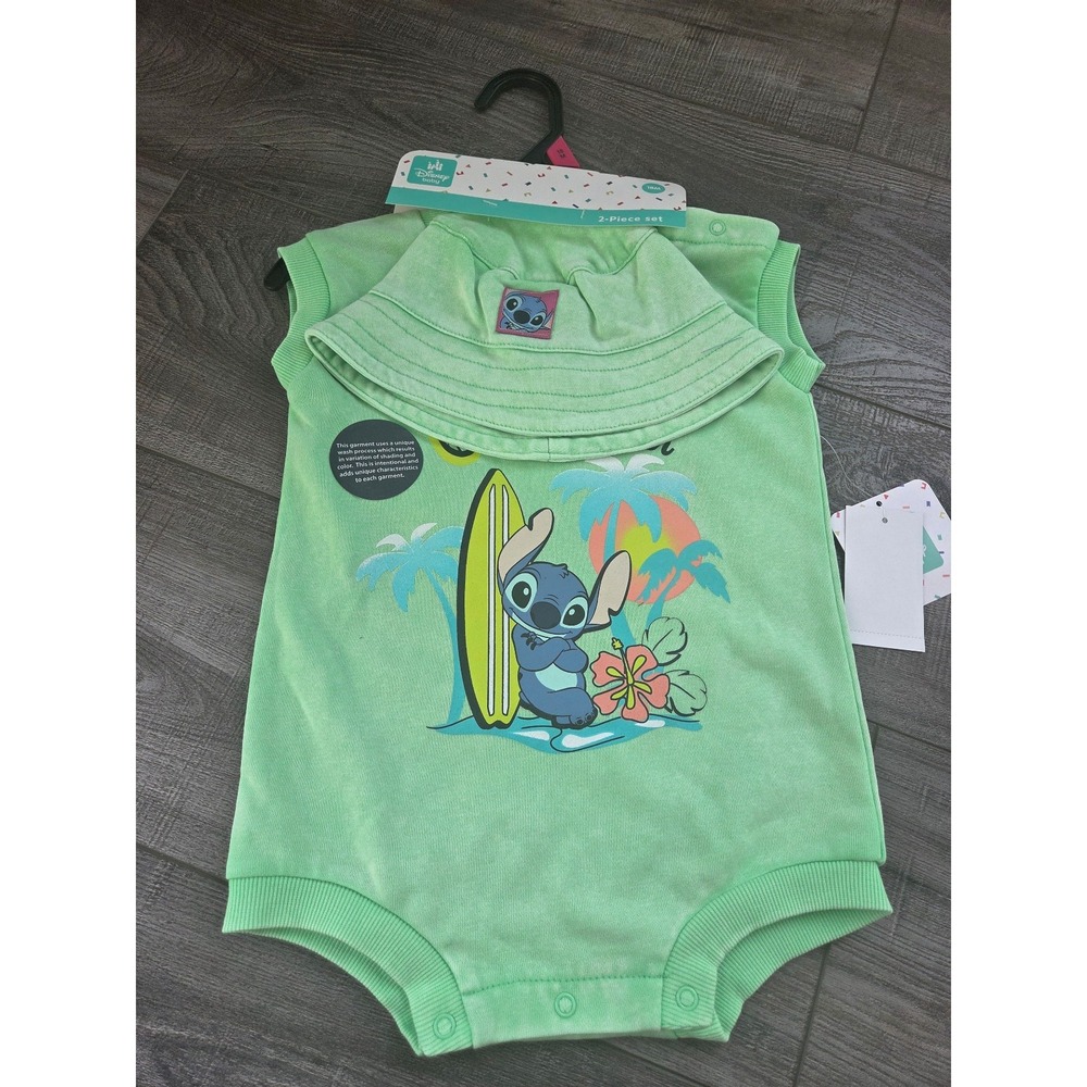 Lilo and stitch baby romper and hat set 18 mos